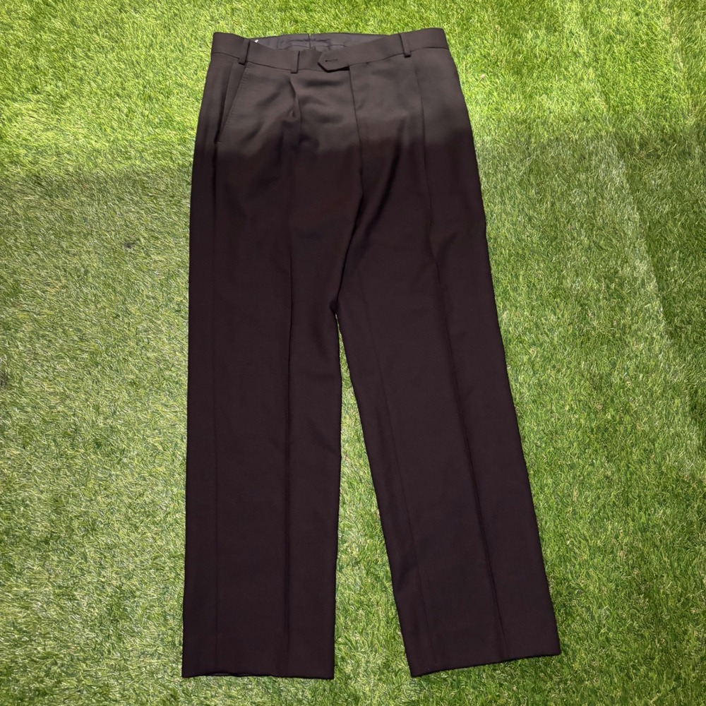 Suitsupply Mens Wide Leg Straight Trousers Pure Wool Brown B25209 Size 50 34W
